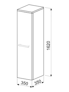 Koupelnová skříňka vysoká Naturel Ratio 35x162x35 cm bílá lesk SV35PPU9016G