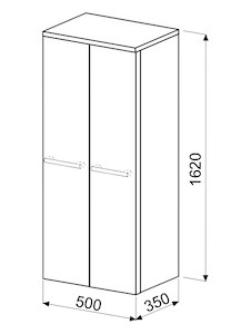 Koupelnová skříňka vysoká Naturel Ratio 50x162x35 cm bílá lesk SV502D9016G