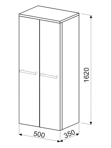 Koupelnová skříňka vysoká Naturel Ratio 50x162x35 cm bílá lesk SV502DPU9016G