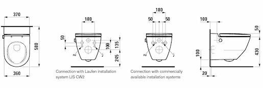 Akční balíček Laufen NAVIA závěsné WC + podomítkový modul + WC tlačítko chrom lesk + reproduktor