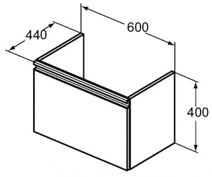 Koupelnová skříňka pod umyvadlo Ideal Standard Tesi 60x44x40 cm světle šedá lesk T0046PH