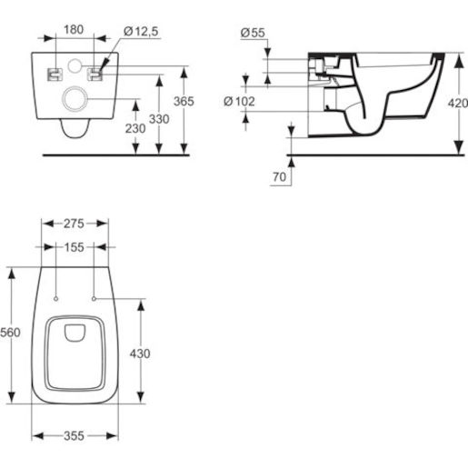 WC prkénko Ideal Standard Dea duroplast bílá T663701