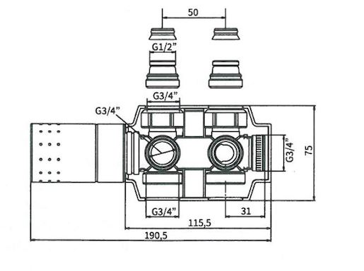 Univerzální ventil P.M.H. SADA Č. 33 CR, pro měď TERMSADAUNI33CR