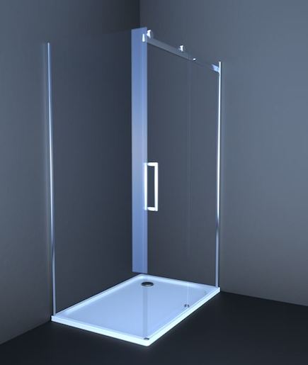 Sprchový kout Anima T-Linea obdélník 80 cm, čiré sklo, chrom profil, pravá TL12080TPSET