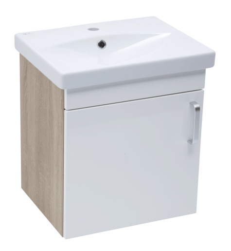 Koupelnová skříňka s umyvadlem Naturel Vario Dekor 50x51x40 cm bílá lesk VARIO250DBBL