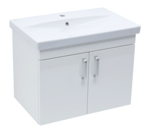 Koupelnová skříňka s umyvadlem Naturel Vario Dekor 70x51x40 cm bílá lesk VARIO270BIBL