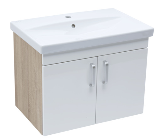 Koupelnová skříňka s umyvadlem Naturel Vario Dekor 70x51x40 cm bílá lesk VARIO270DBBL
