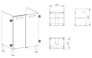 Koupelnová skříňka s umyvadlem Naturel Vario 65x48,5 cm bílá VARIO65BIBL