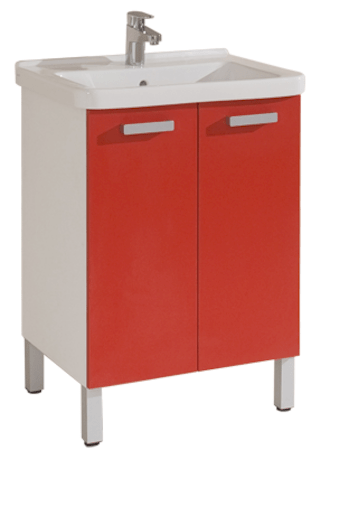 Koupelnová skříňka s umyvadlem Naturel Vario 65x48,5 cm červená VARIO65BICE