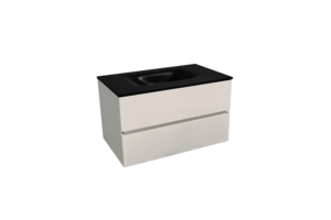 Koupelnová skříňka s umyvadlem černá mat Naturel Verona 66x51,2x52,5 cm bílá mat VERONA66CMBM