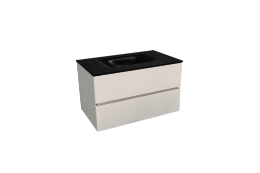 Koupelnová skříňka s umyvadlem černá mat Naturel Verona 86x51,2x52,5 cm bílá mat VERONA86CMBM