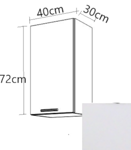 Kuchyňská skříňka s dvířky horní Naturel Gia 40x72 cm bílá mat W4072BM