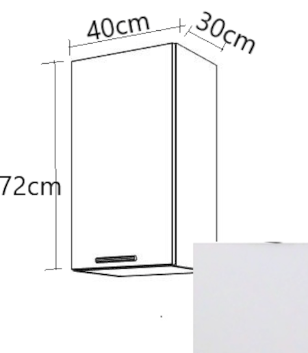 Kuchyňská skříňka s dvířky horní Naturel Gia 40x72 cm bílá mat W4072BM