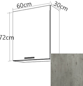 Kuchyňská skříňka s dvířky horní Naturel Gia 60 cm beton W6072BE