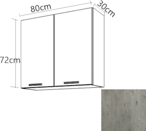 Kuchyňská skříňka s dvířky horní Naturel Gia 80 cm beton W8072BE