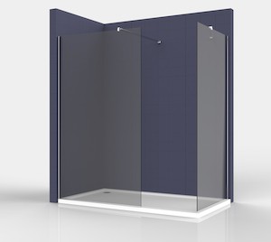 Sprchová zástěna Anima Walk-in 100 cm, kouřové sklo, chrom profil WI100KS