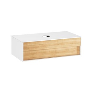 Koupelnová skříňka pod umyvadlo Ravak Step 100x30,5x54 cm Bílá/dub lesk X000001417