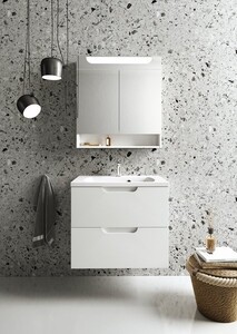 Koupelnová skříňka pod umyvadlo Ravak Classic II 60x58,5x45 cm bílá/šedá lesk X000001477