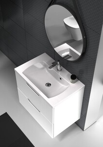 Koupelnová skříňka pod umyvadlo Ravak Classic II 60x58,5x45 cm bílá/šedá lesk X000001477