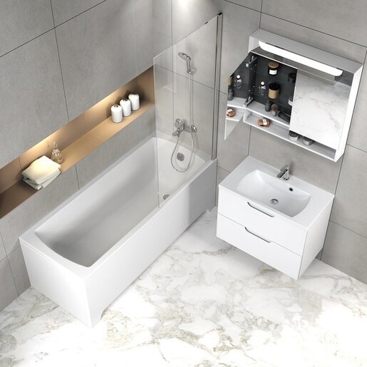 Koupelnová skříňka pod umyvadlo Ravak Classic II 70x58,5x45 cm šedá lesk X000001479