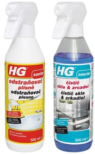 Akční balíček HG odstraňovač plísně HGOP a HG čistič skla & zrcadel HGCSZ