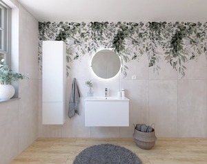Koupelnová sestava s umyvadlem včetně umyvadlové baterie, vtoku a sifonu Naturel Ancona lesklá bílá KSETANCONA18