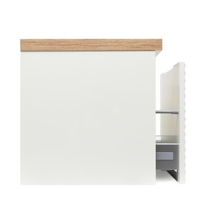 Koupelnová skříňka pod umyvadlo Naturel Savona 58x43x44,8 cm bílá lesk, deska dub halifax