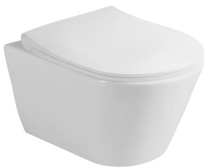Závěsné WC s prkénkem softclose se zadním odpadem bez splachovacího okruhu. Balení je včetně prkénka. S úsporným splachováním o objemu 3/4,5 litru. Skryté uchycení.