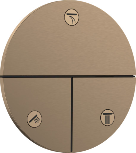 Ventil Hansgrohe ShowerSelect Comfort S bez podomítkového tělesa kartáčovaný bronz 15558140