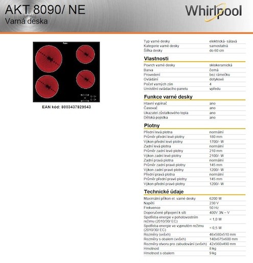 Set spotřebičů Whirlpool trouba OMK58CU1SX + sklokeramická varná deska AKT8090NE